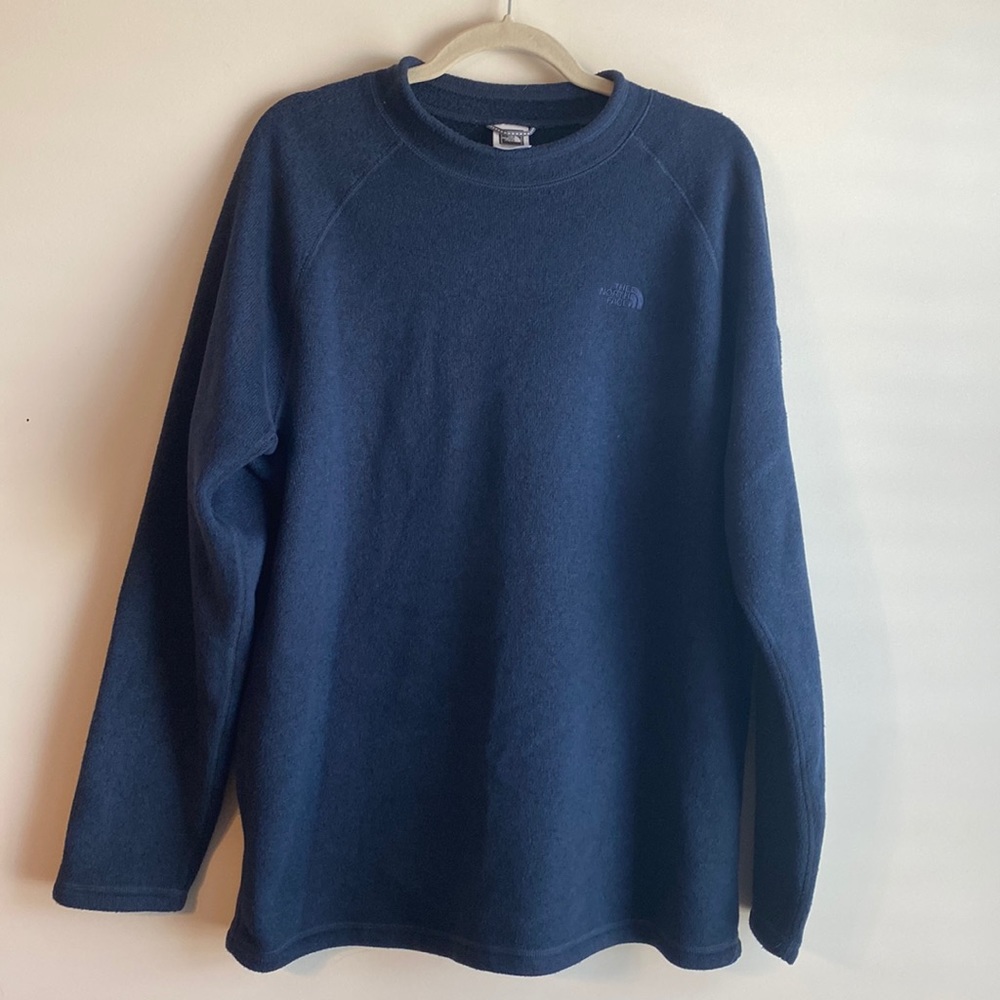 COPY - NORTH FACE Mens Blue Mock Neck Long Sleeve Sweater Size L Exposed Stitch…